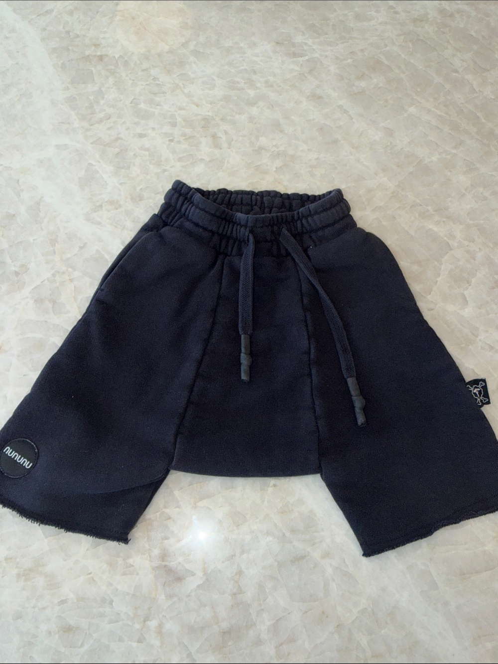 nununu Black Kids Fleece Drawstring Shorts